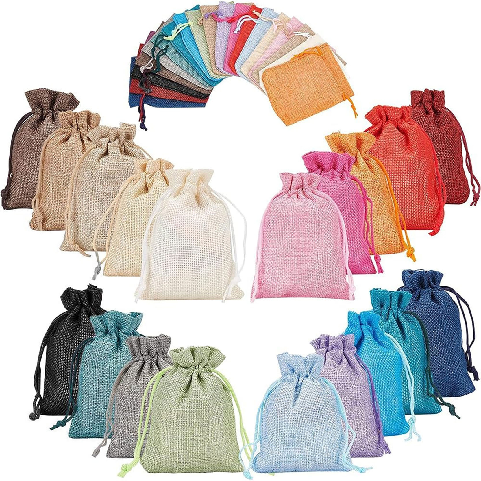 Burlap Bag 7x9cm Drawstring Jewelry Pouch Cute Coffee Bean Candy Toy Storage Bag Home Supplies