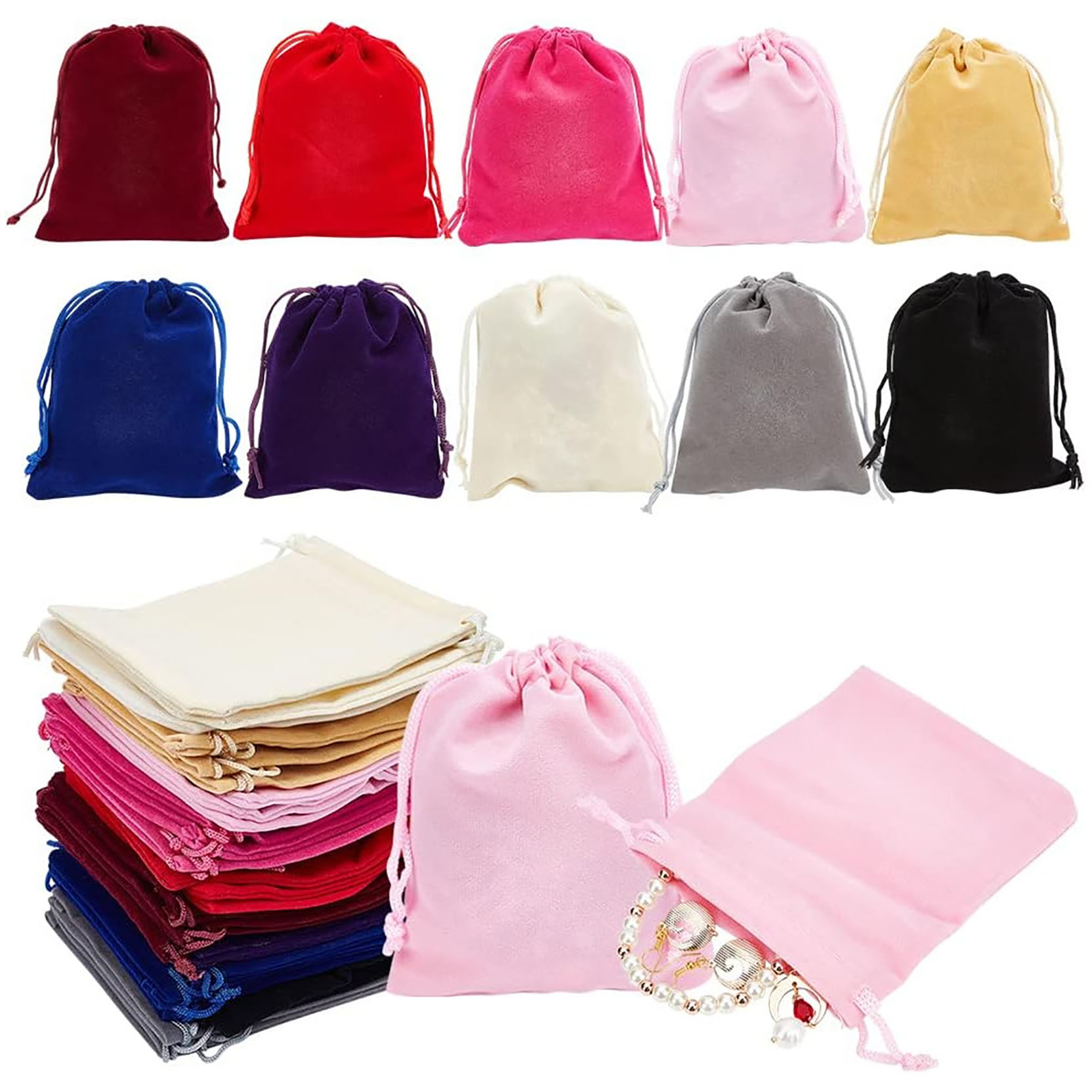 7x9cm Drawstrings Velvet Gift Bags Soft Earring Storage Bag Jewelry Pouches for Wedding Favors