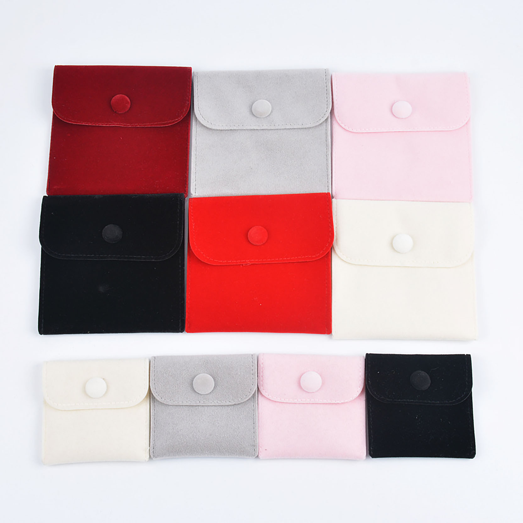7x7cm Velvet Button Bag Jewelry Packaging Bag Double-Layer Velvet Necklace Ring Bag Flip Jewelry Pouch